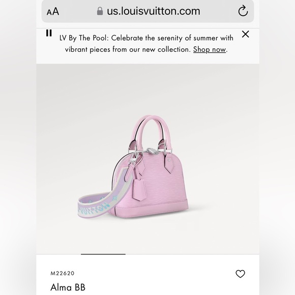 NWT Louis Vuitton Alma Bb Light Pink M22620 with Dust Bags, Box and Shopping Bag - Picture 12 of 16
